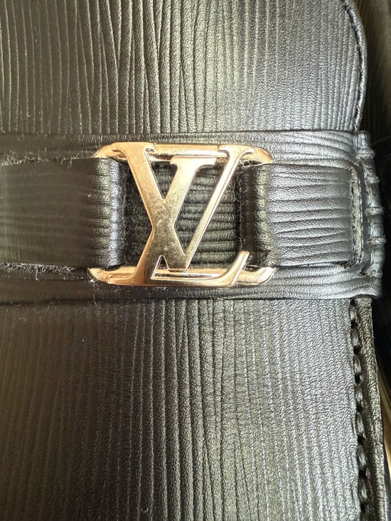 Louis Vuitton Black Leather LV Logo Slip-On Loafers - Picture 3 of 10